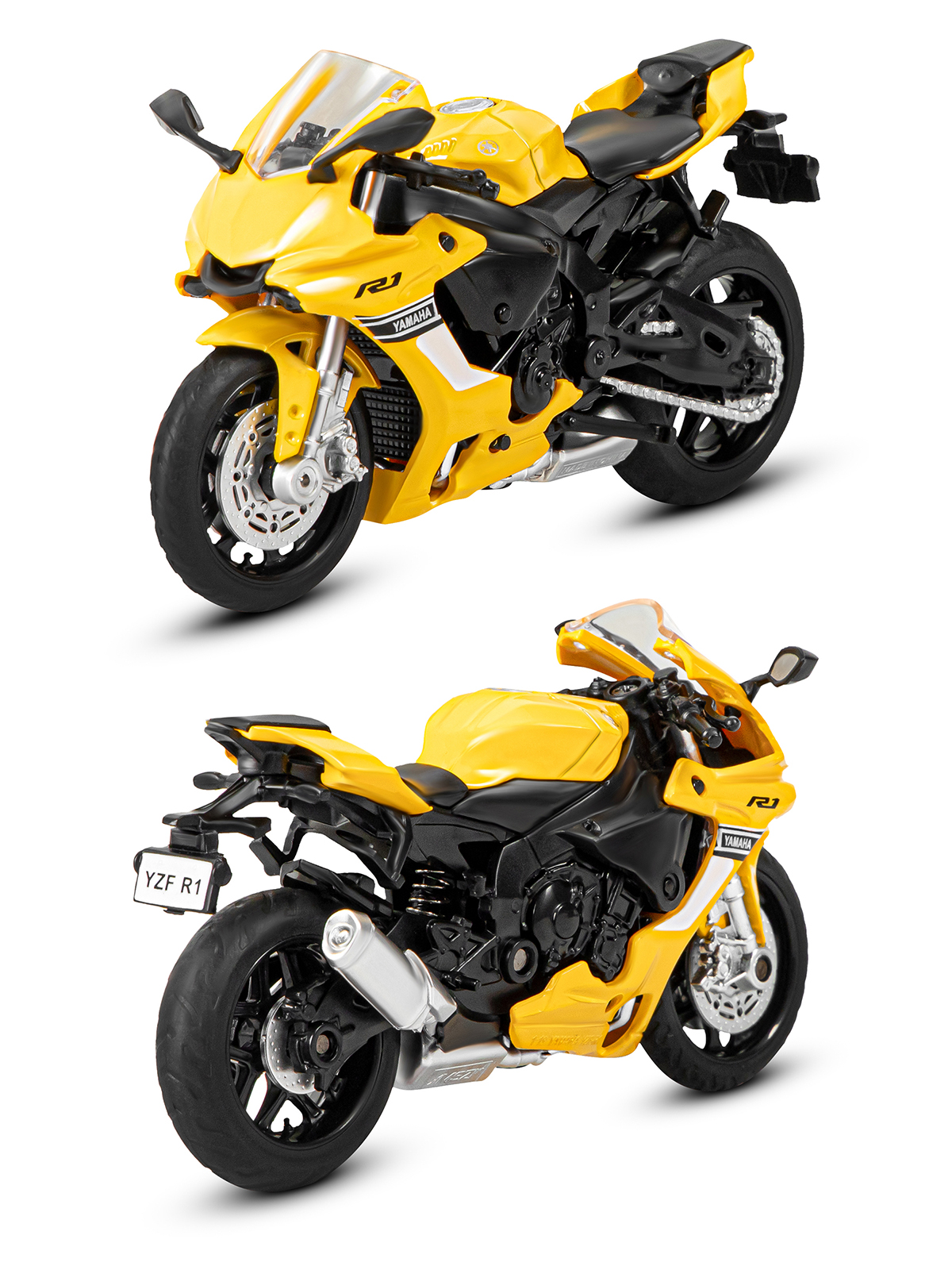 Мотоцикл АВТОпанорама Yamaha YZF R1 1:18 JB1251505 - фото 9