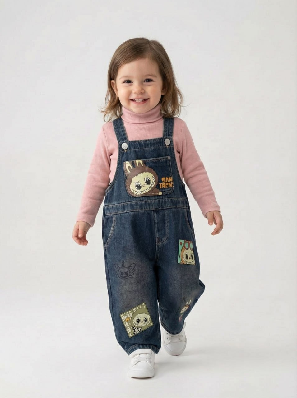 Полукомбинезон iUkoworld Джинсовый полукомбинезон на флисе детский - фото 2