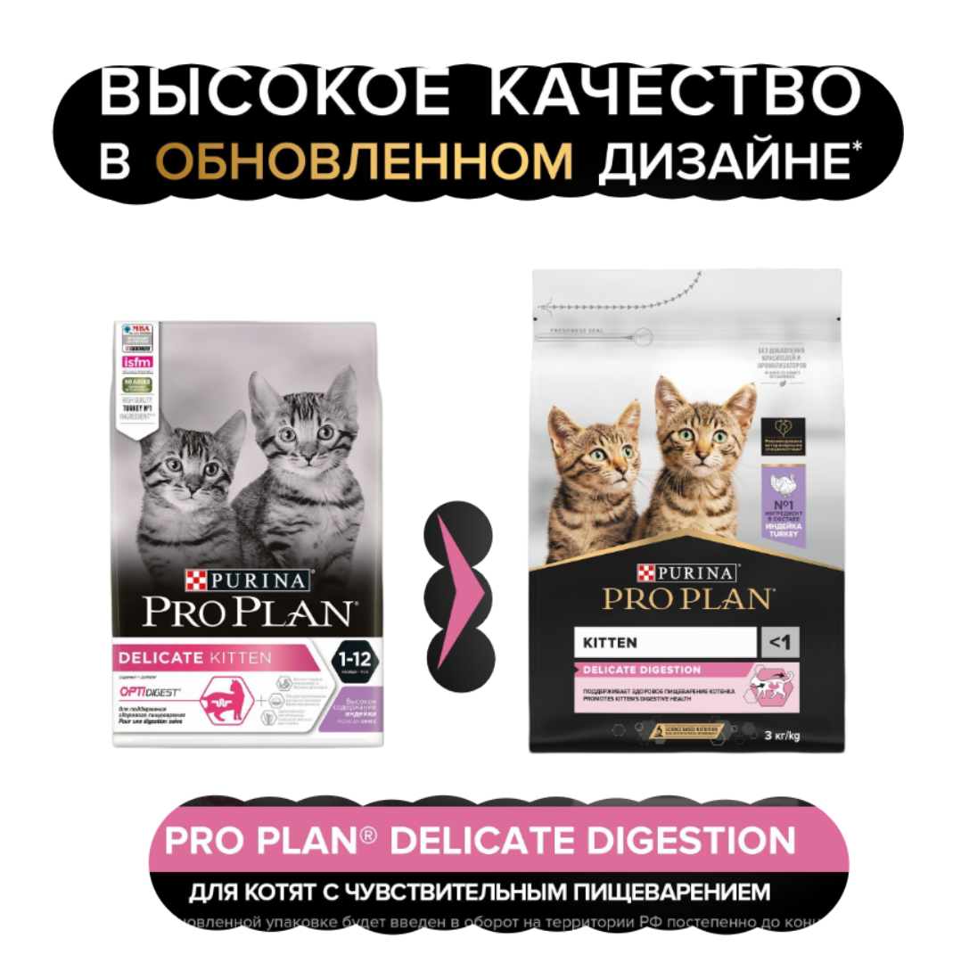Сухой корм PRO PLAN OptiDigest Delicate Kitten - фото 3
