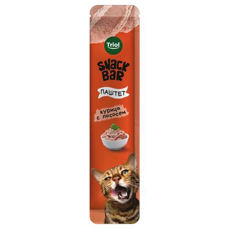 Лакомство для кошек Triol Snack Bar 40г паштет из курицы с лососем