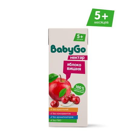 Нектар BabyGo Яблоко-вишня с 5 мес 0.2 л