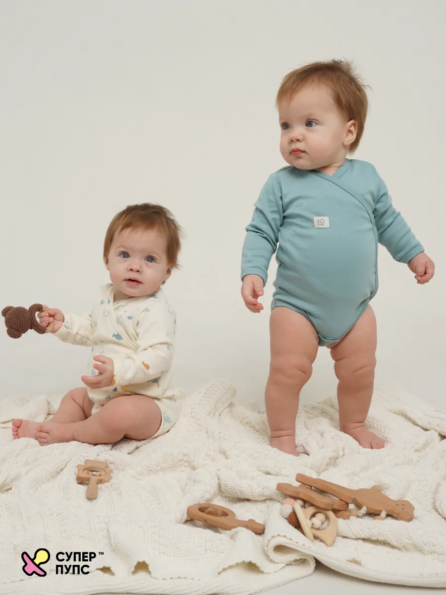 Боди 3 шт Супер Пупс нбр/3пр/бд/зап/голубыерыбки - фото 24