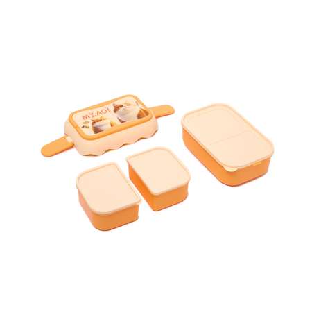 Ланч-бокс Munaby Miao 3 сектора с приборами CT-240125