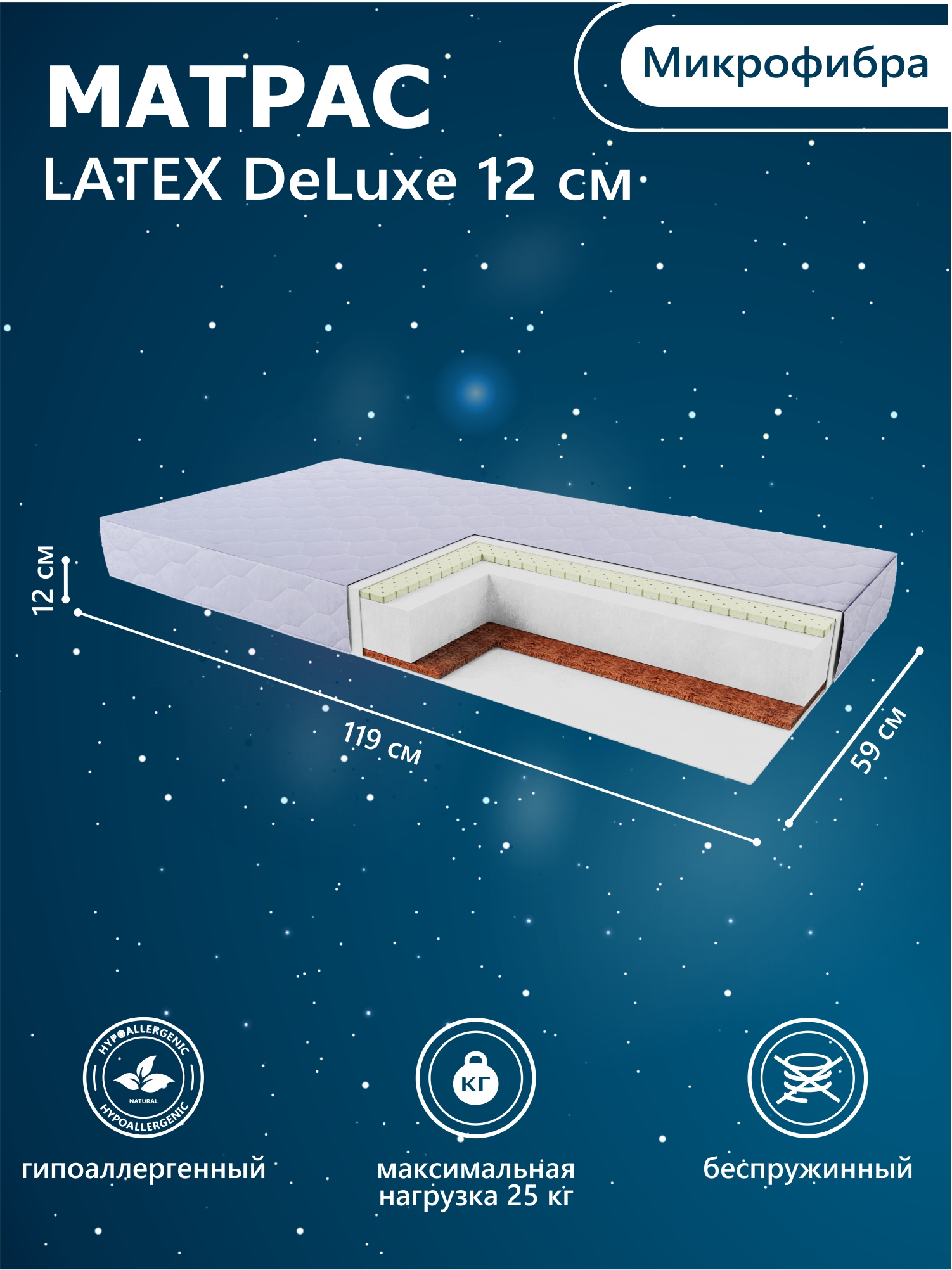 Матрас Sweet Baby LATEX DeLuxe 60х120 - фото 1