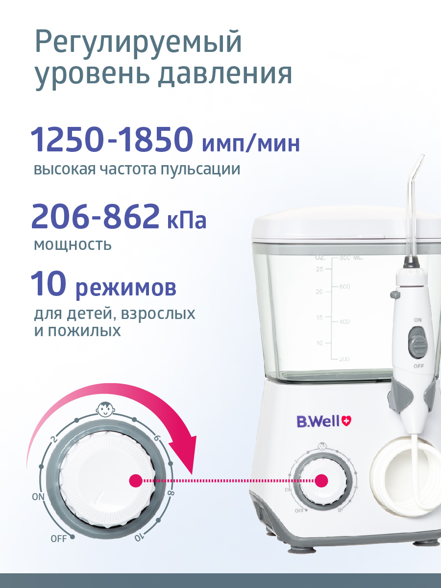 Ирригатор B.Well импульсный 10 реж. - фото 8
