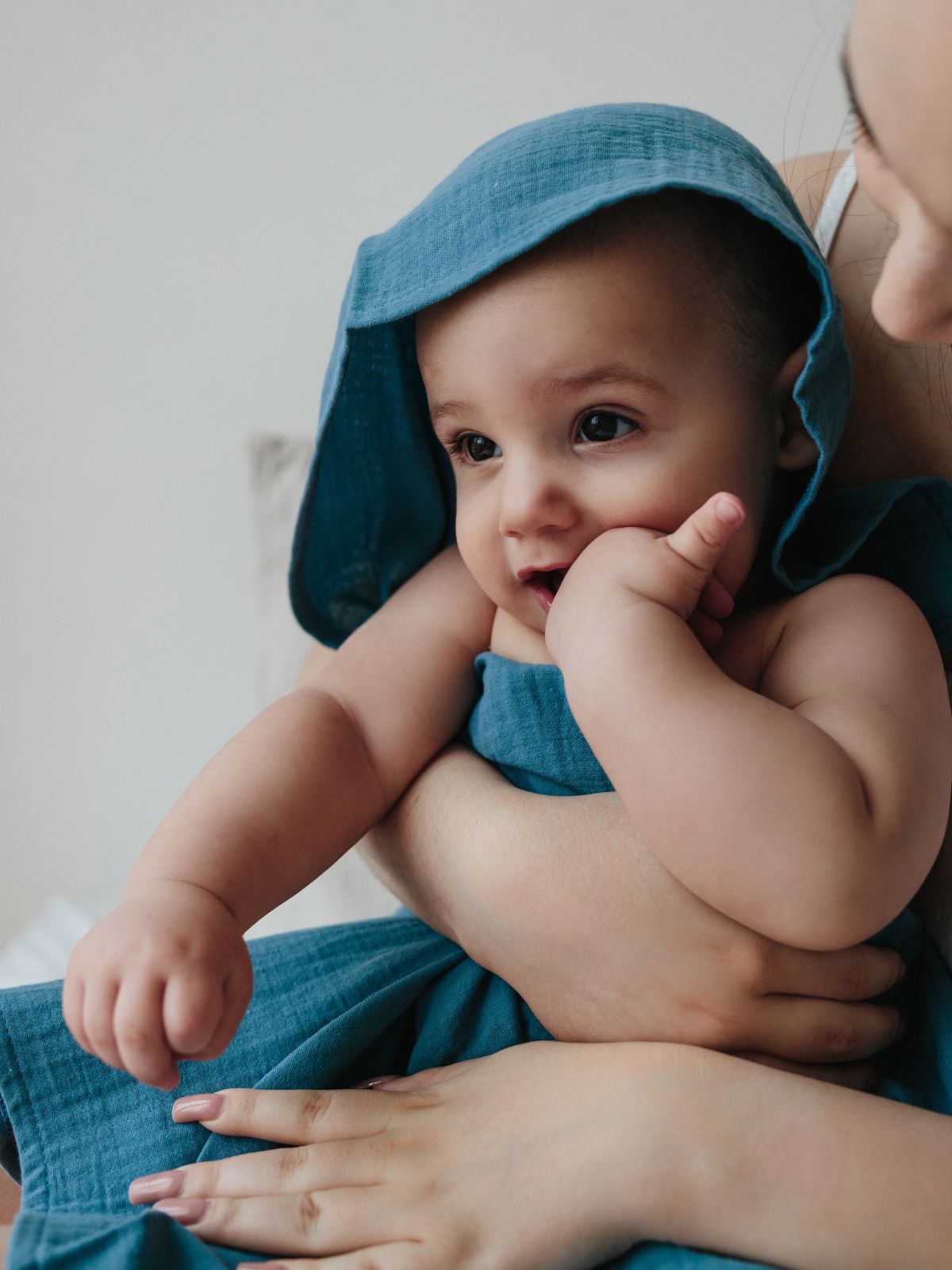 Пелёнка Bebekevi синяя муслин 90х90 см - фото 3