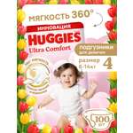 Подгузники Huggies Ultra Comfort для девочек 4 (8-14 кг) 100 шт.