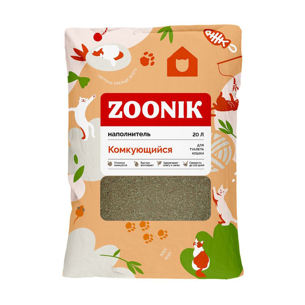 Наполнитель для кошек Зооник комкующийся 20л - фото 1
