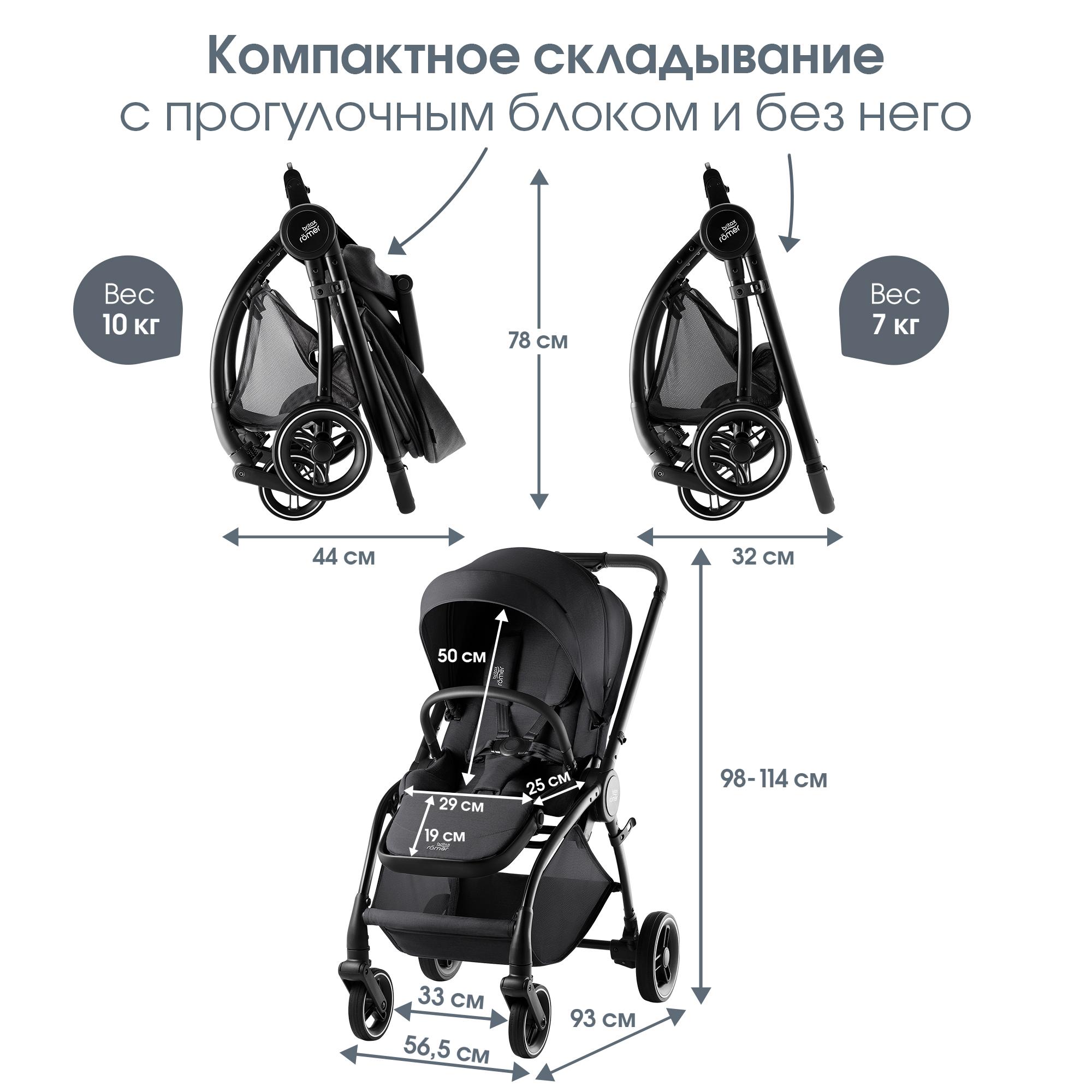 Коляска прогулочная Britax Roemer Rio Style Carbon Black 0+ черный - фото 11