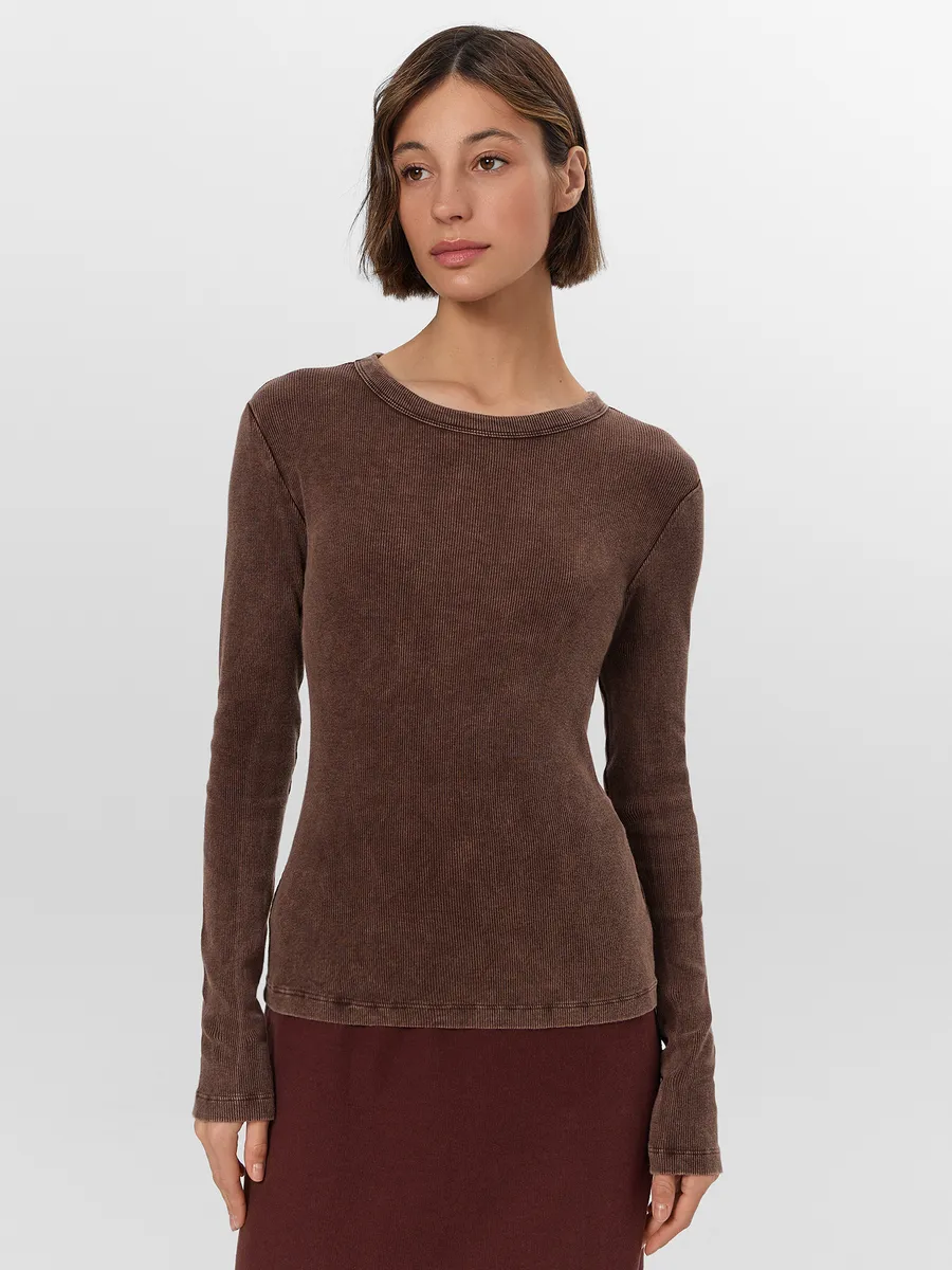 Лонгслив Mark Formelle (Марк Формэль) 122986/ACID WASH коричневый - фото 3