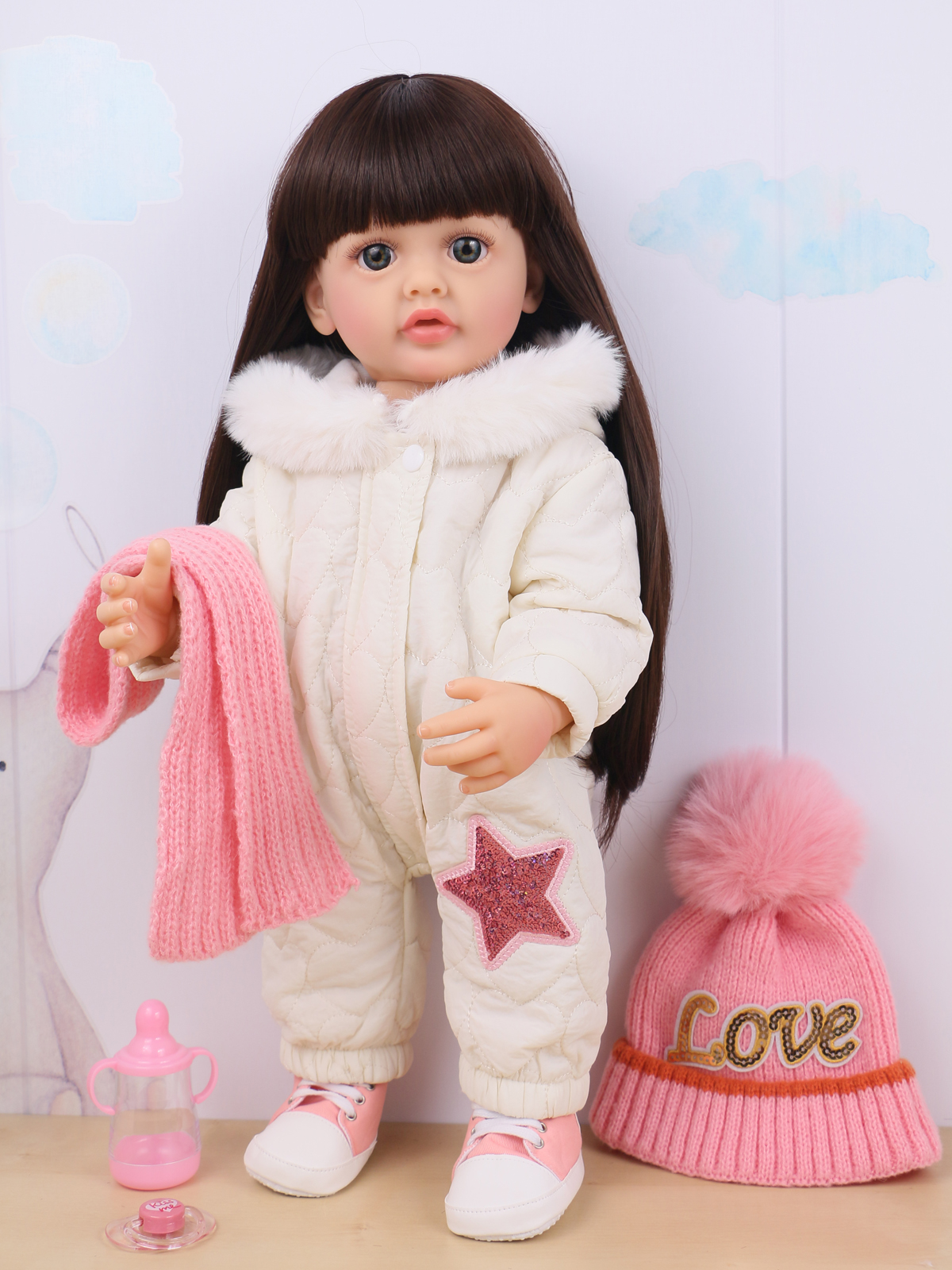 Кукла классическая QA BABY Реборн большая девочка Эстель высота 55 см KD22917B - фото 22