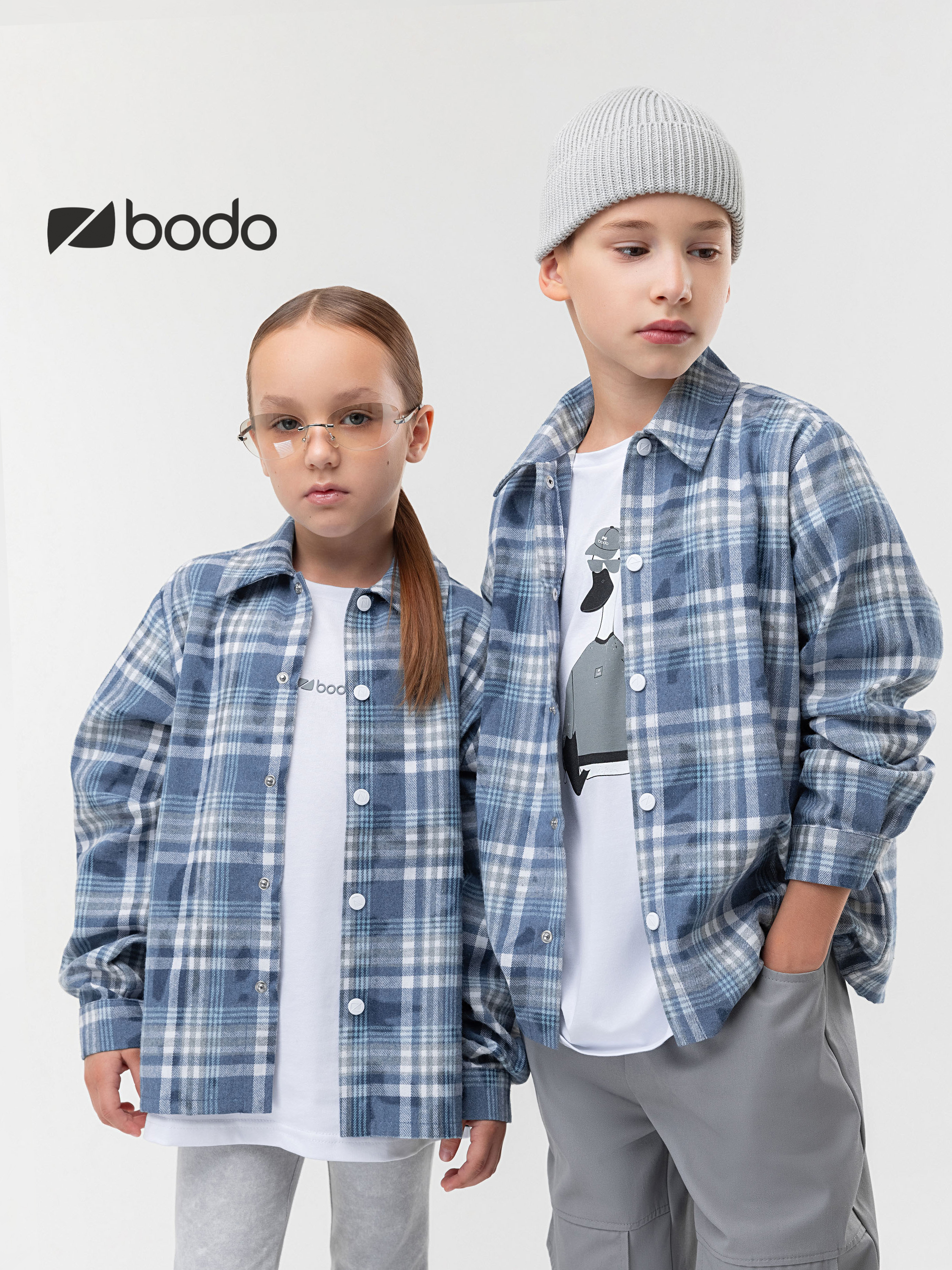 Рубашка Bodo 24-12MU_серо-синий - фото 3