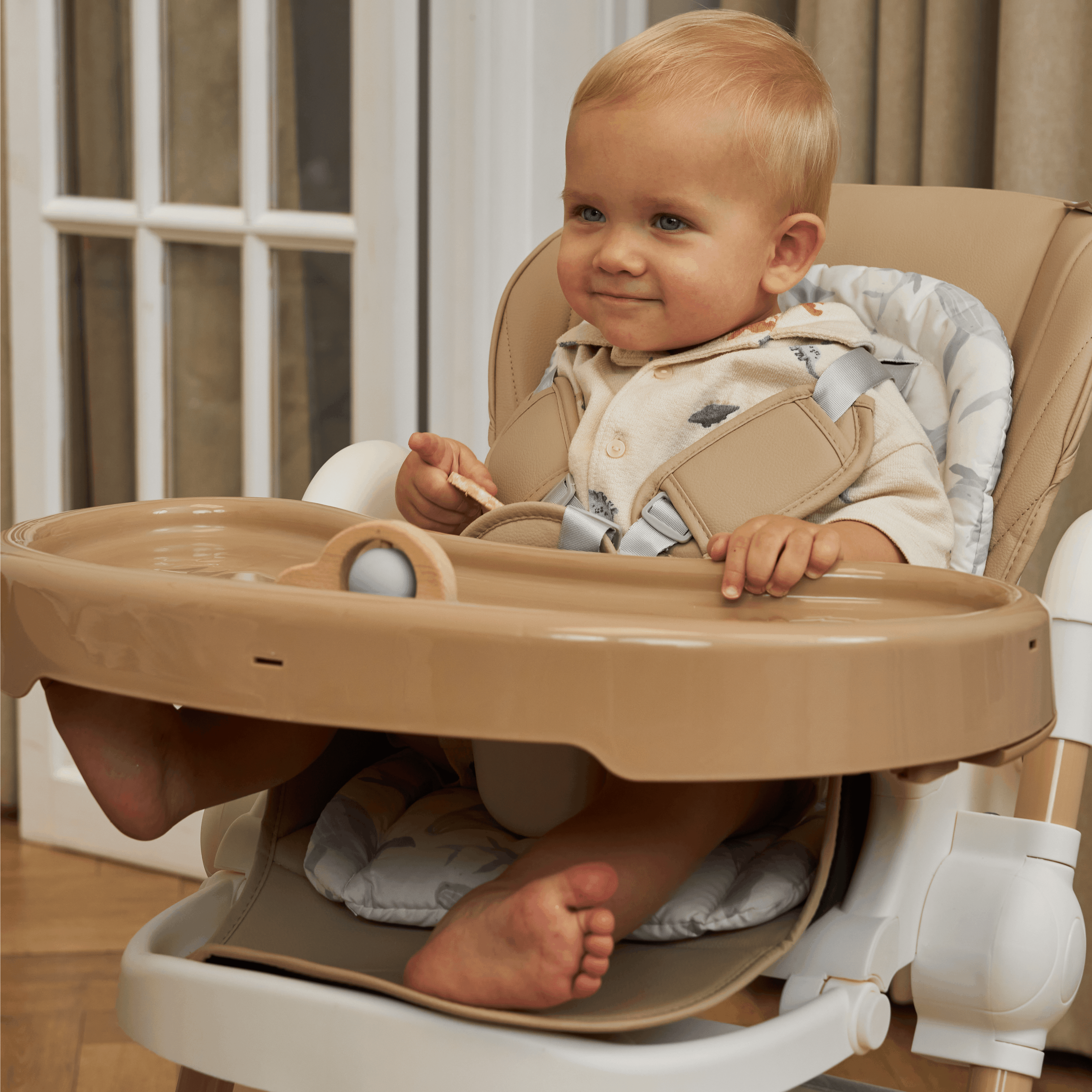 Стульчик для кормления UNIX Kids Ocean бежевый - фото 21