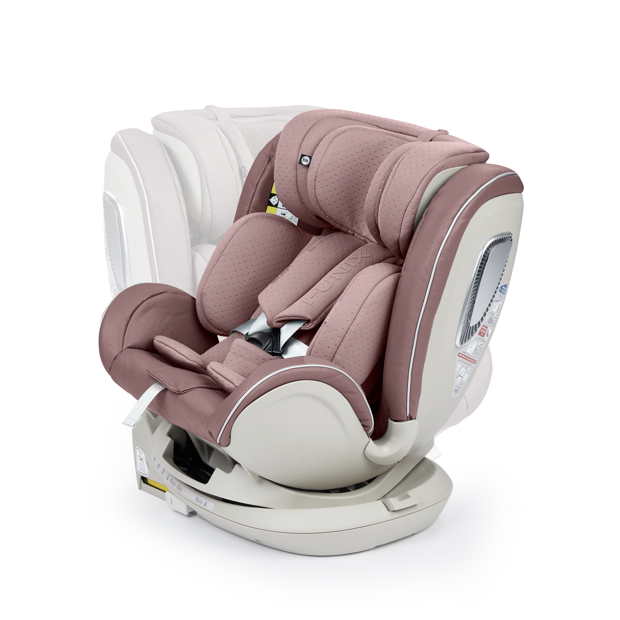 Автокресло Happy Baby I-Unix Isofix 0+/1/2/3 (0-36 кг) розовый - фото 14