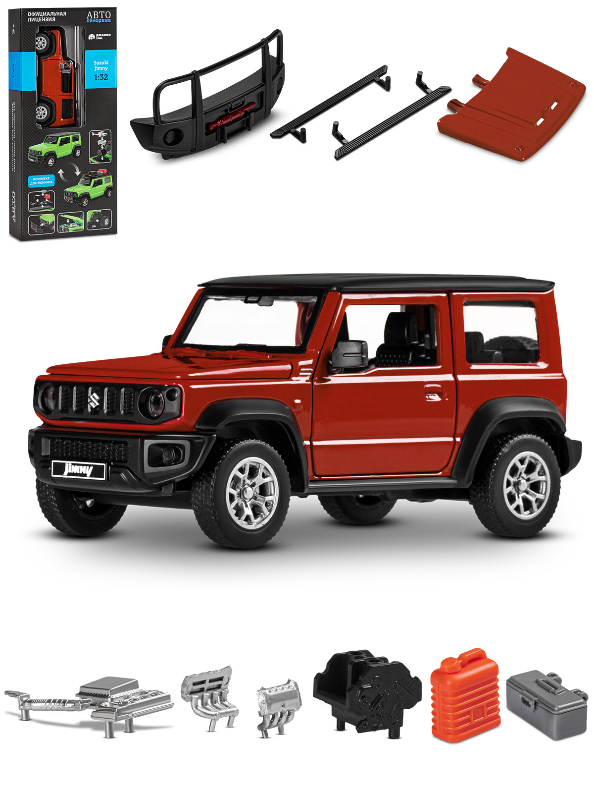 Автомобиль АВТОпанорама Suzuki Jimny 2018 Сборная модель 1:32 JB1251892 - фото 12