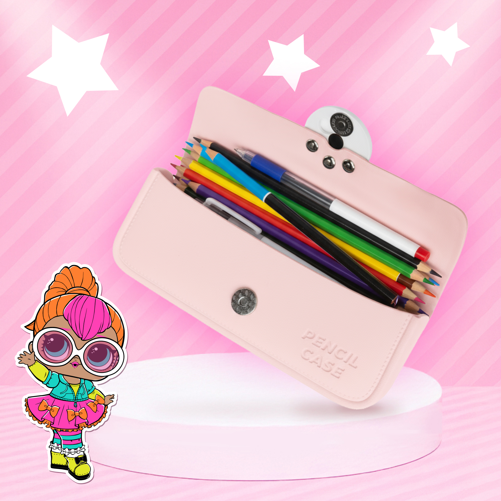 Сумка L.O.L. Surprise! пенал розовый + джиббитсы - фото 4