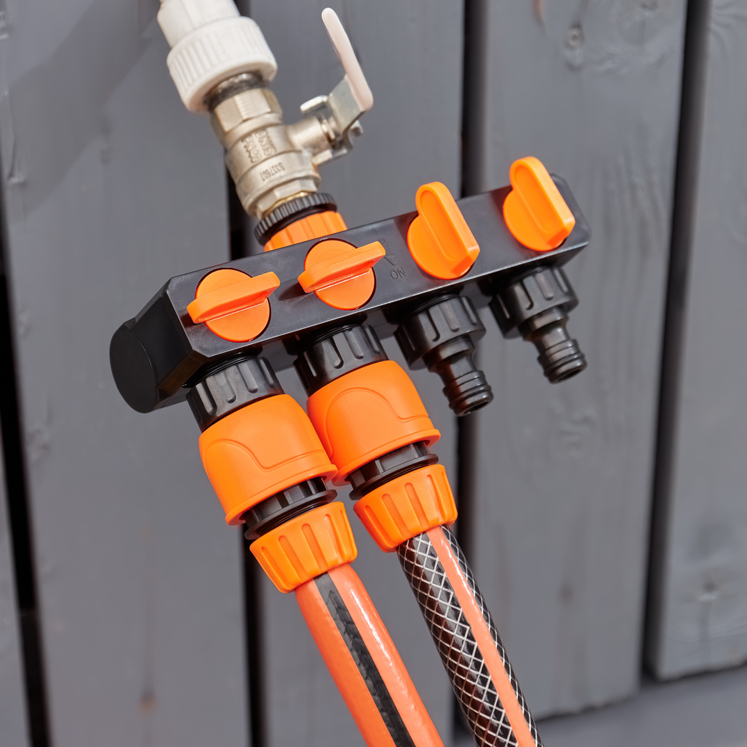 Разветвитель для шланга на 4 канала 1/2"-3/4" - фото 7