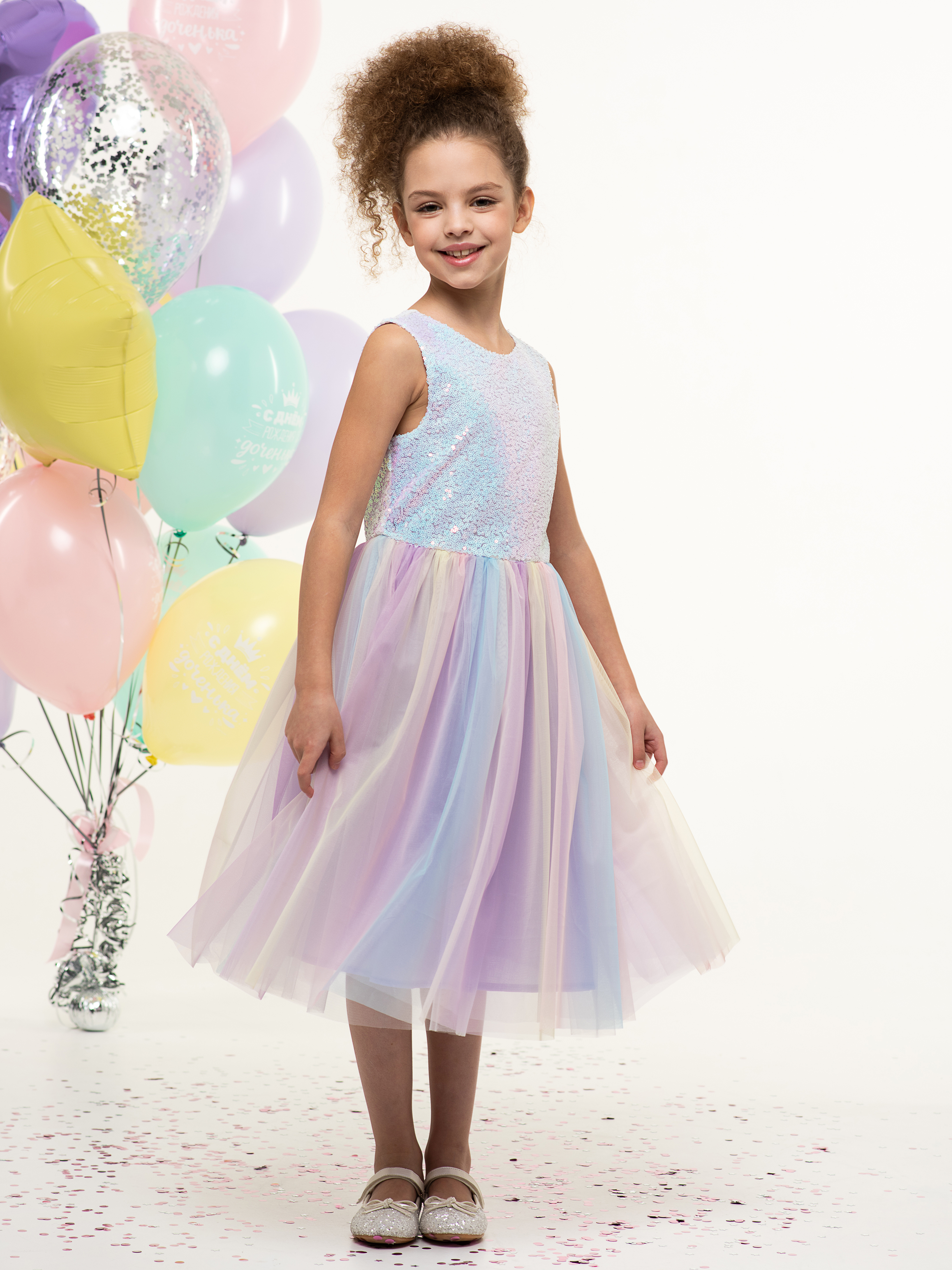 Платье LisaWeta D368 сиреневый - фото 7