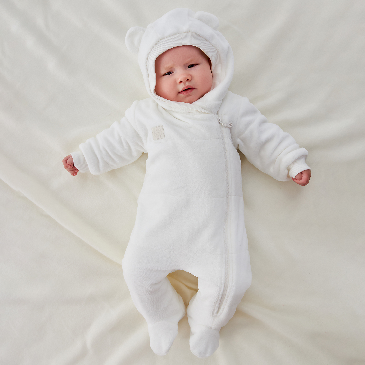 Комбинезон утепленный Lucky Child 142-72/молочный/0-2 - фото 1