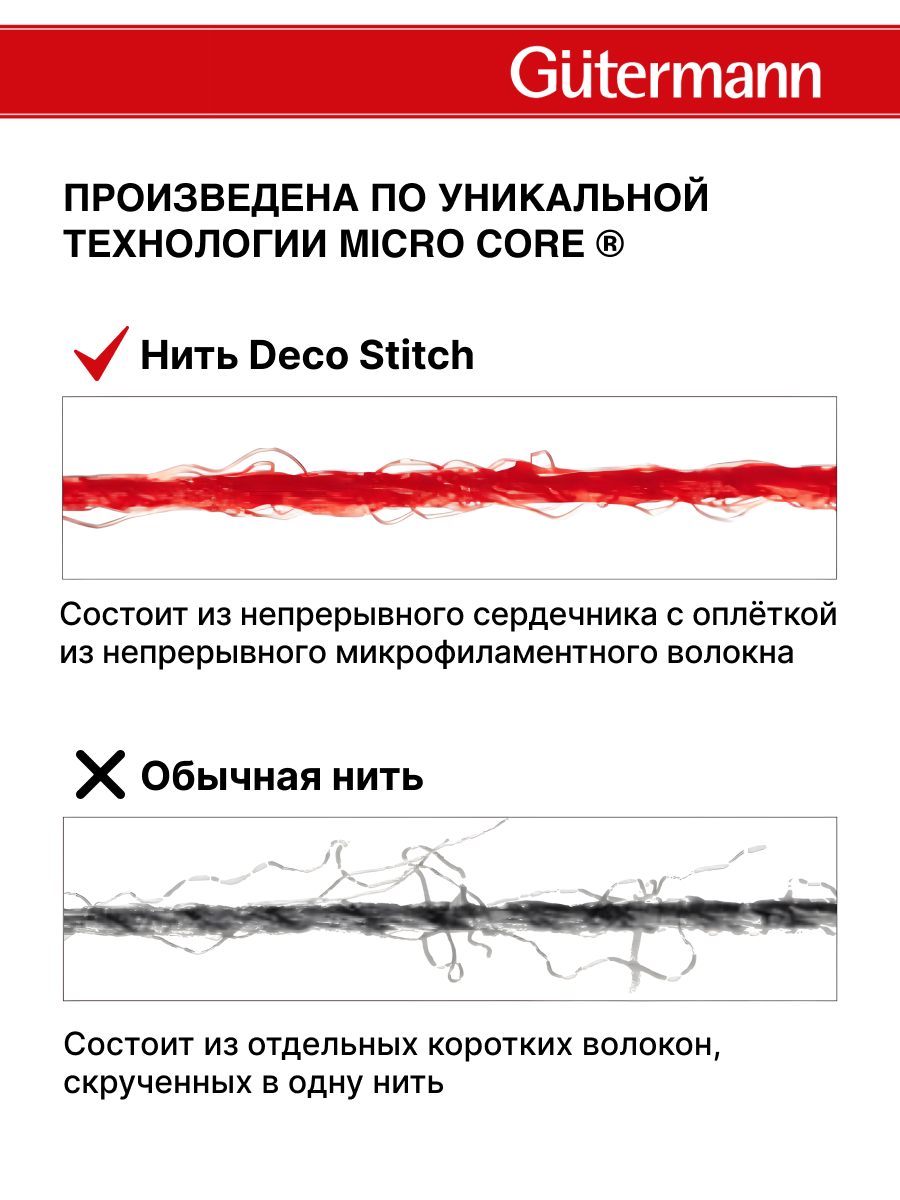Нитки для шитья и отделки Deco Stitch Guttermann 70м цвет 9984 - фото 2
