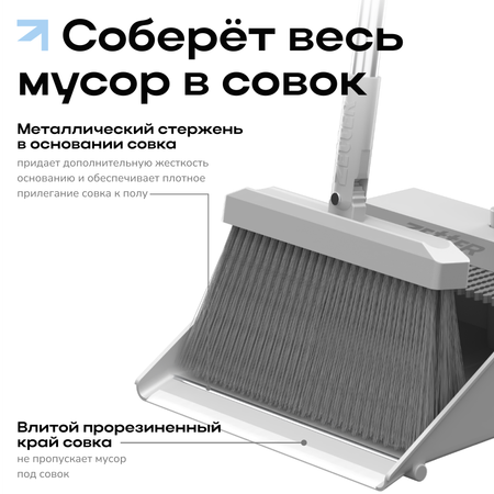 Щетка и совок М, цвет белый Zetter набор