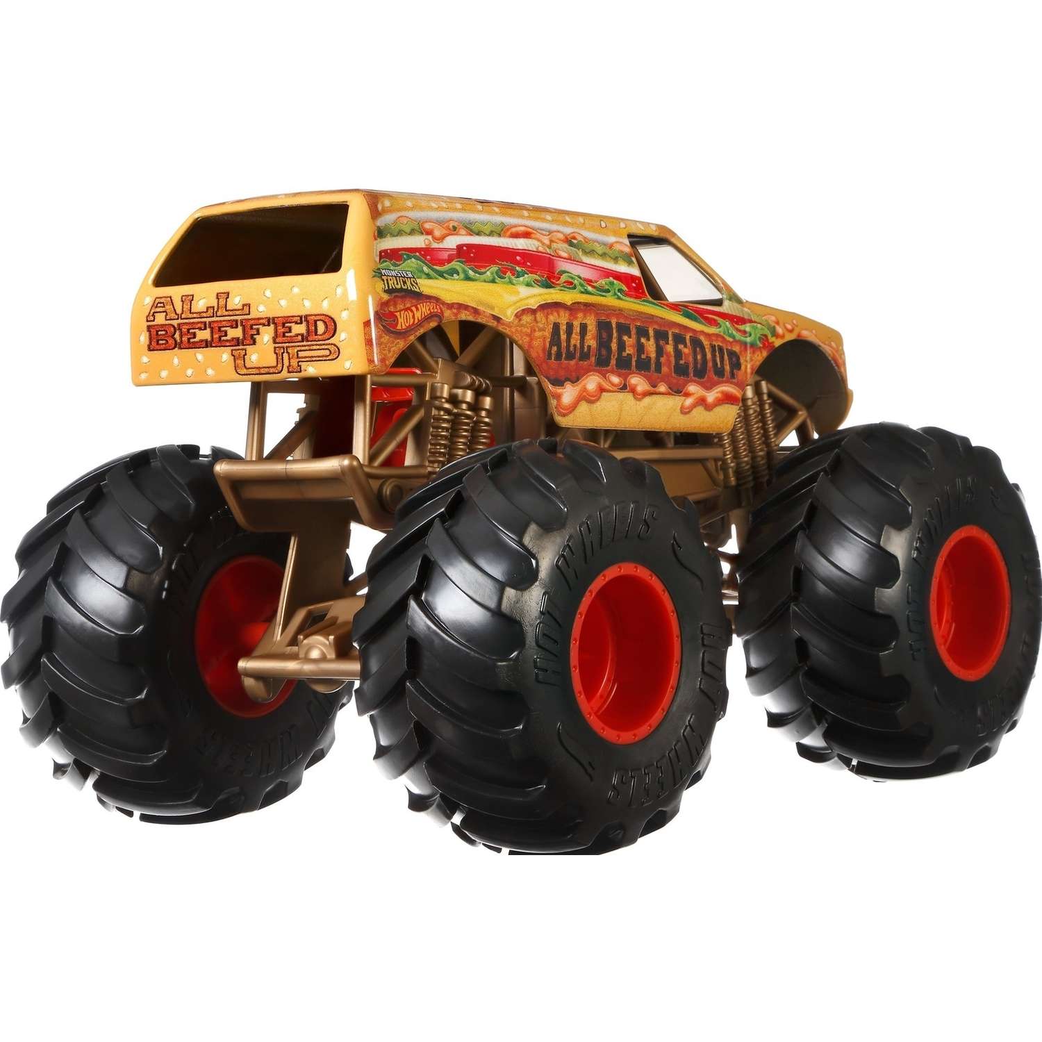 Автомобиль Hot Wheels Monster Tracks Олл Бифид Апп 1:24 FYJ83 - фото 5