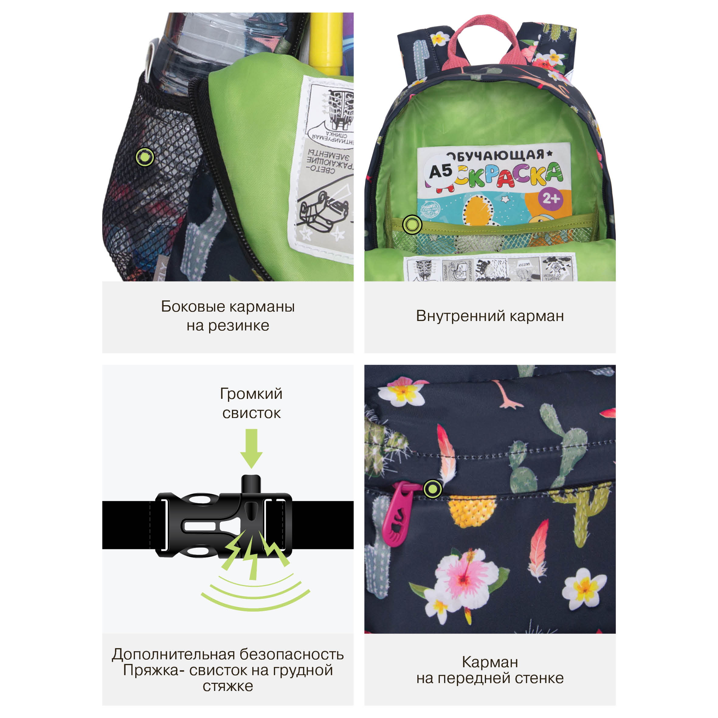 Рюкзак дошкольный Grizzly Фламинго - фото 12