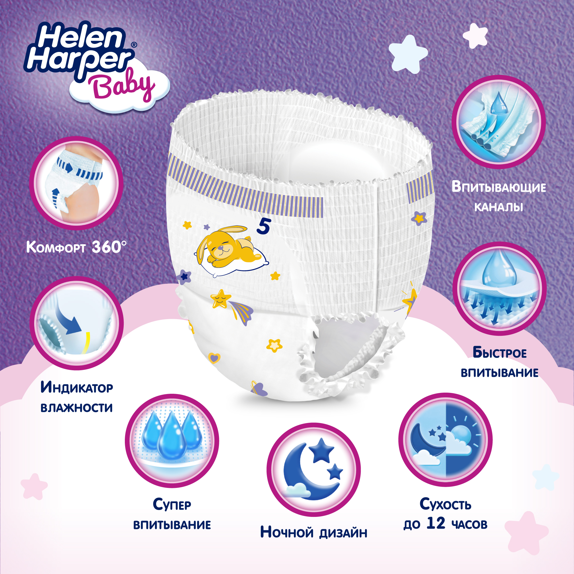 Трусики Helen Harper Night ночные 5 (12-18 кг) 28 шт. - фото 4