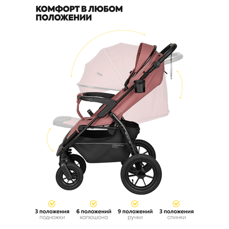 Коляска прогулочная JOVOLA SELENA Air 25 с сумкой розовый