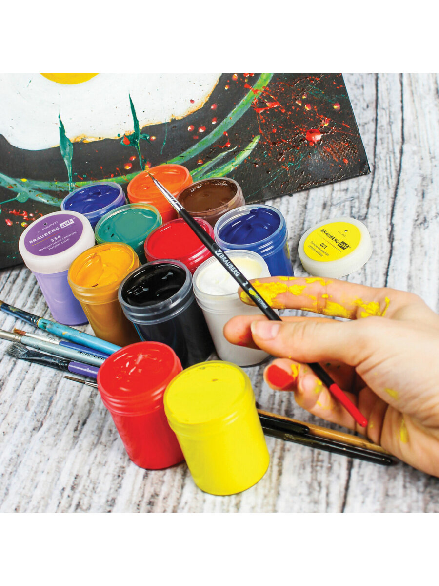 Краски гуашь Brauberg 12 цв. - фото 14