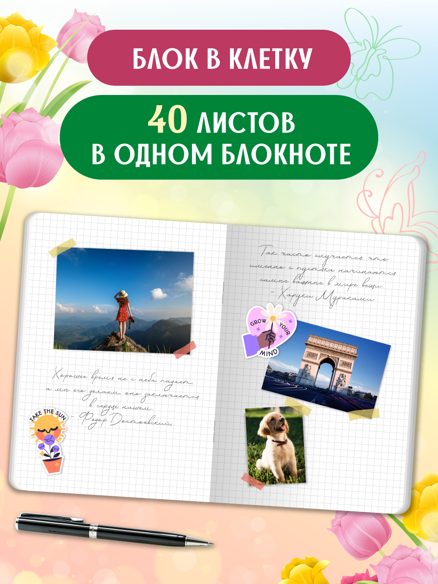 Блокнот Проф-Пресс в клетку А5 4 шт. Gatto Rosso 40 лист. - фото 3