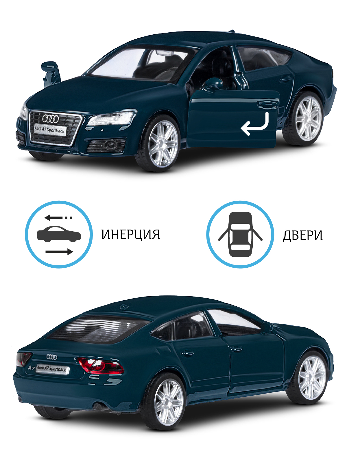 Автомобиль АВТОпанорама Audi A7 1:43 JB1251271 - фото 2