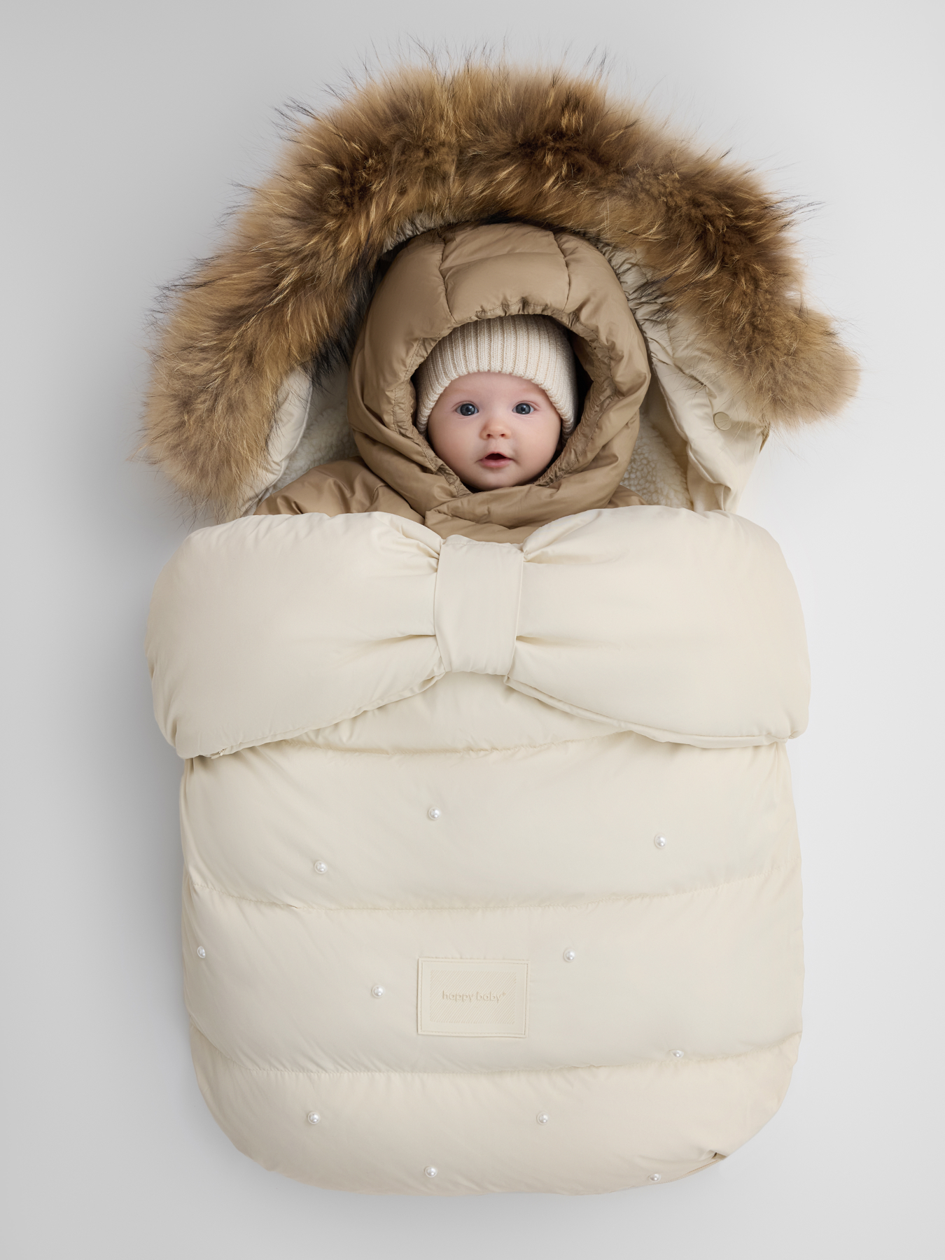 Конверт в коляску Happy Baby для новорожденных белый - фото 1