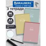 Общая тетрадь Brauberg клетка 96 лист. 3 шт.
