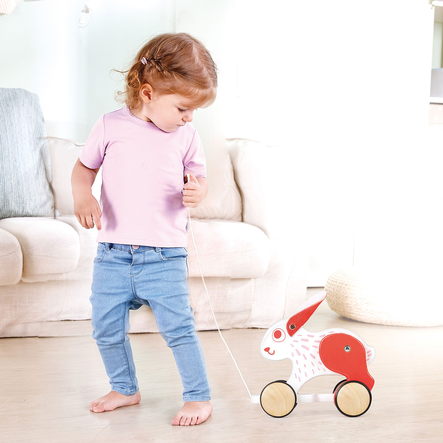 Каталка для малышей Hape Серия зверики зайчонок E0918_HP - фото 4