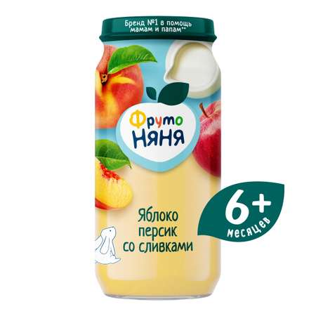 Пюре ФрутоНяня Яблоко-персик-сливки с сахаром с 6 мес 250 г