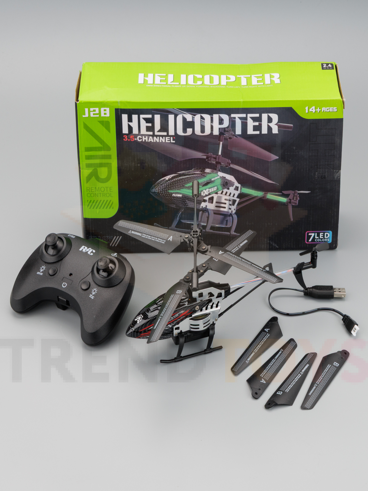 Вертолет РУ TrendToys на пульте управления черный - фото 11