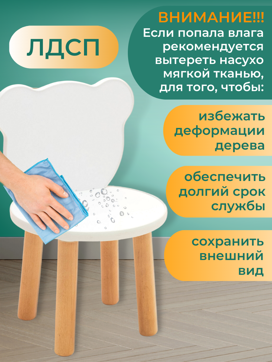 Стульчик детский Азбука Кроваток Мишка Standart - фото 15