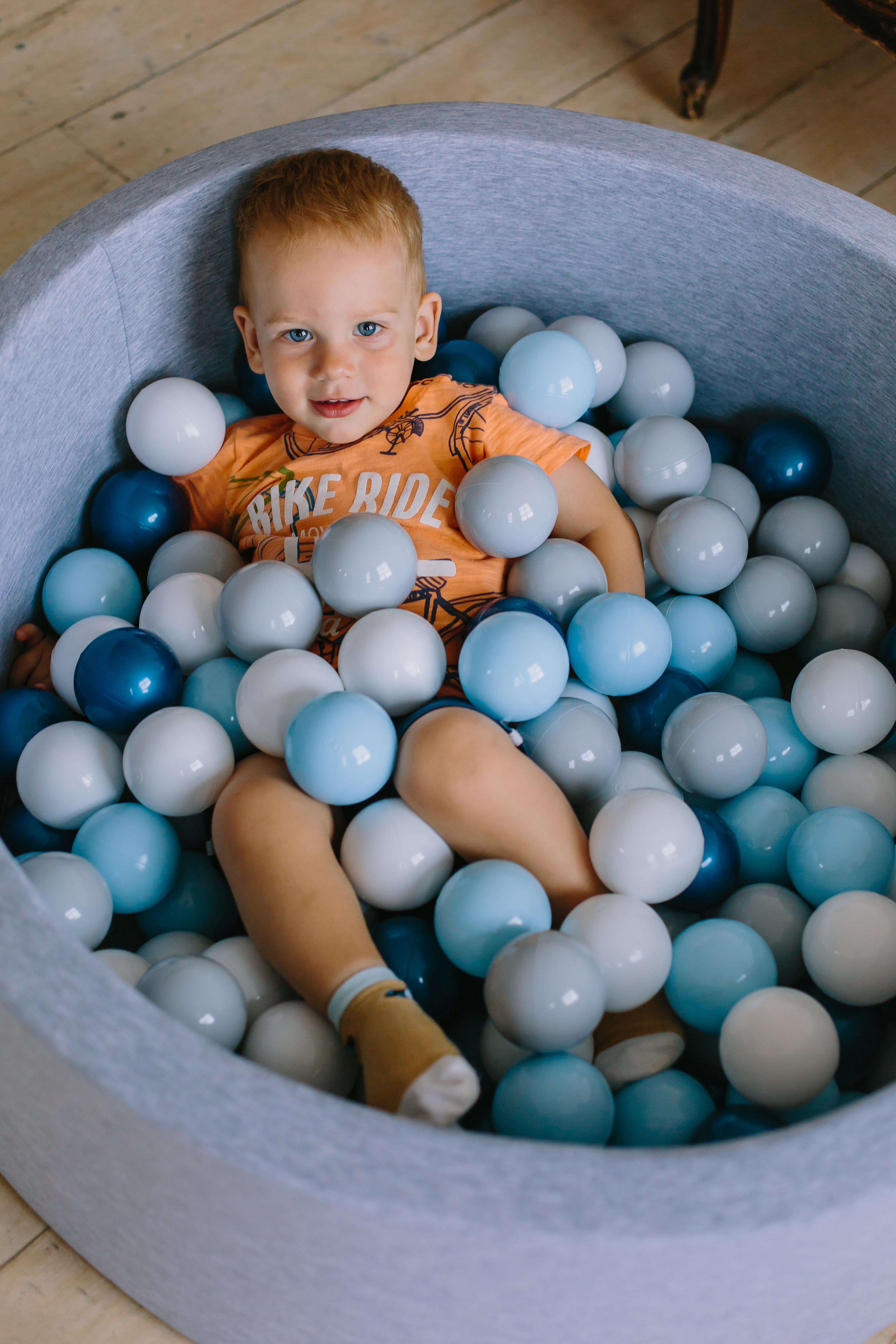 Сухой бассейн Boobo.kids 85х30 см 150 шаров серый меланж - фото 3