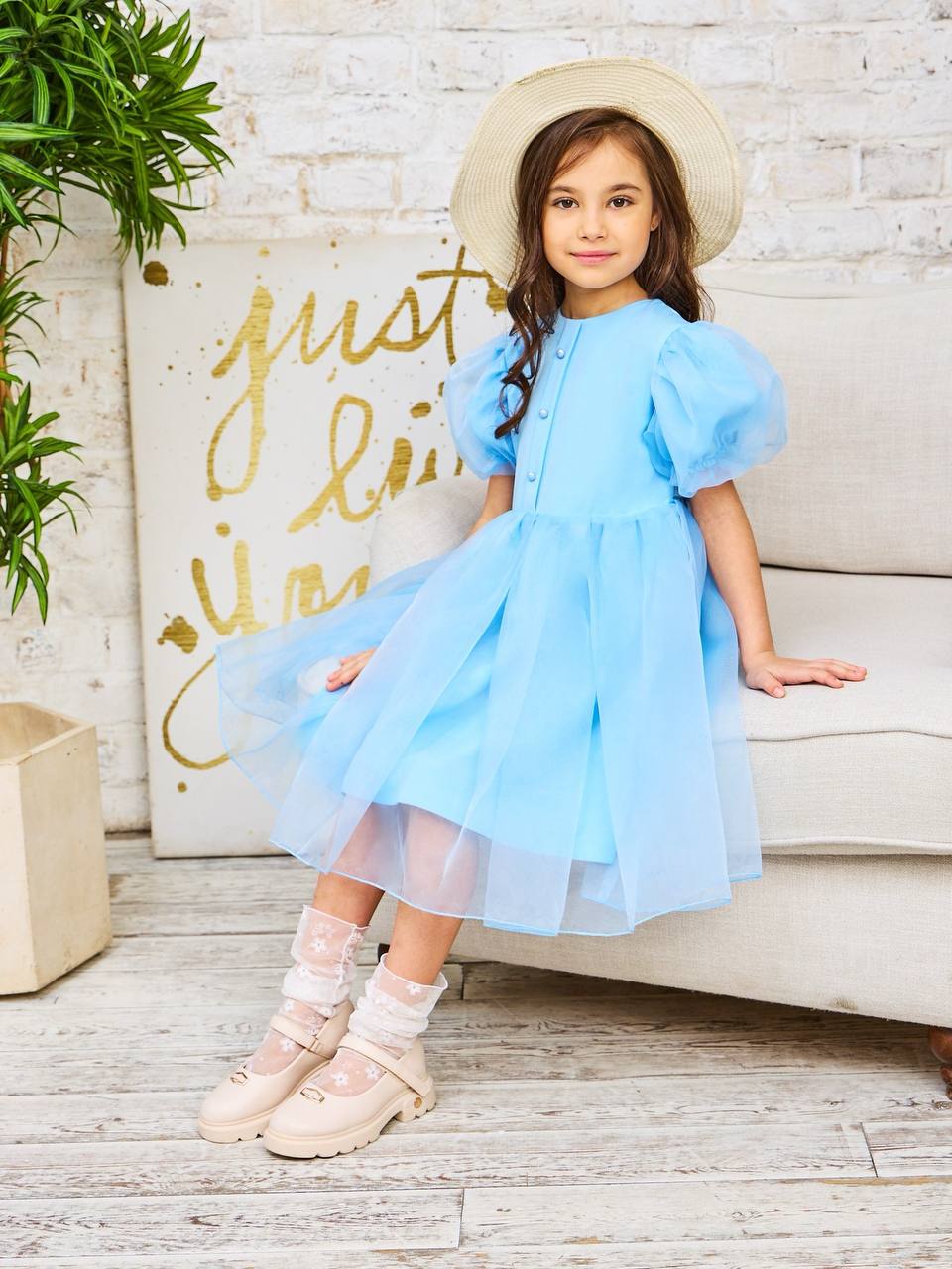 Платье Sofisha kids Plat.organza.blue - фото 12