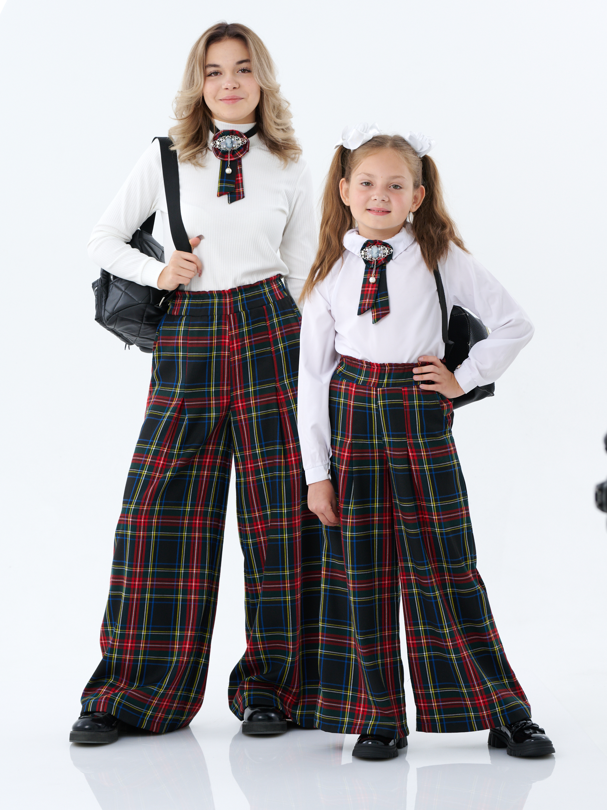 Брюки КрутышОк Т-051 черный, зеленый клетка - фото 3