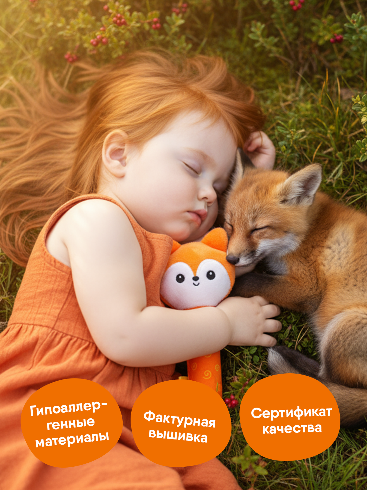 Игрушка Мякиши погремушка Лисичка Апельсинка - фото 3