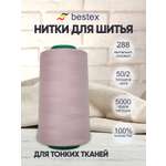 Нитки Bestex промышленные для тонких тканей для шитья 50/2 5000 ярд 1 шт 288 бело - розовый