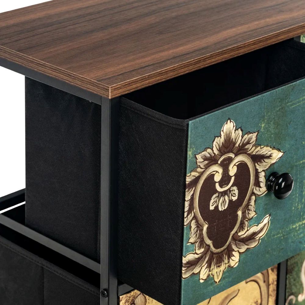 Комод Leset Лунет 9 ящиков Каркас Черный ящики Мульти зеленый - фото 9