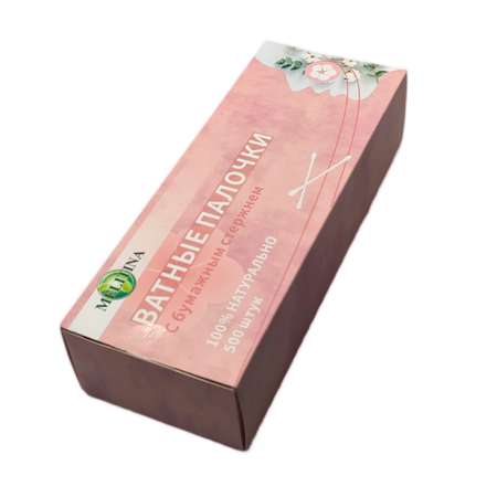 Ватные палочки Melitina 500 шт.