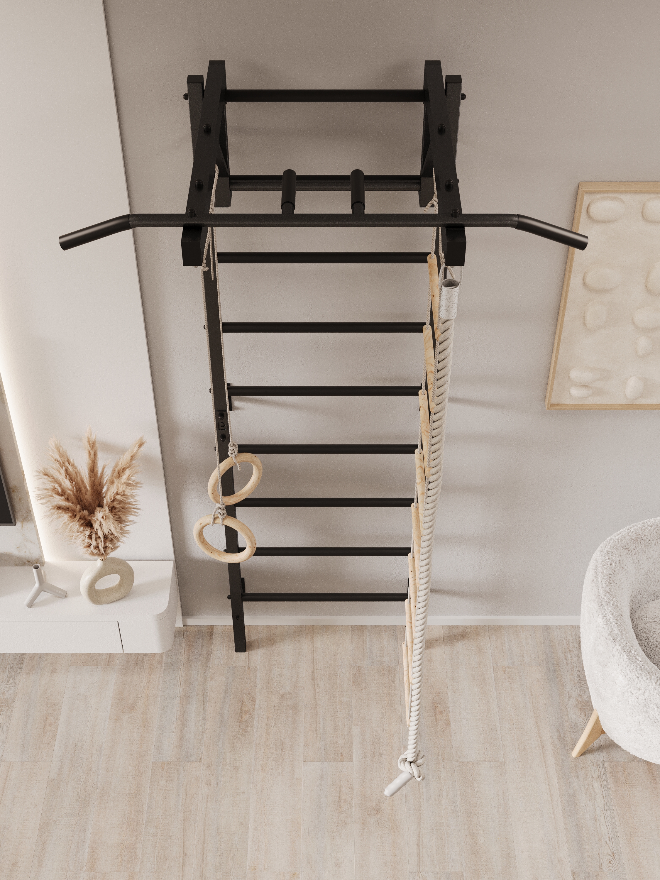 Шведская стенка BORABO PRO с турником и навесным оборудованием - фото 16