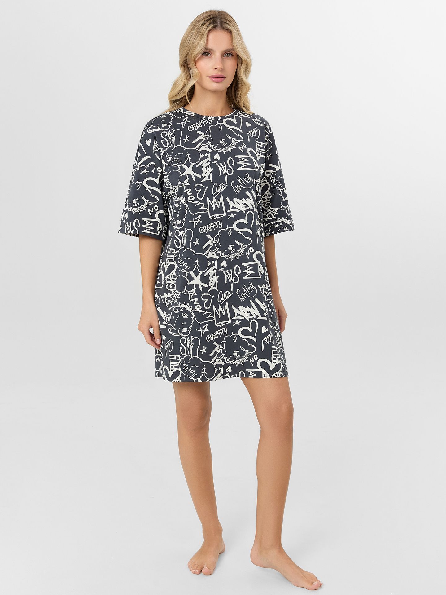 Сорочка ночная Mark Formelle (Марк Формэль) 512079/граффити на графите - фото 1