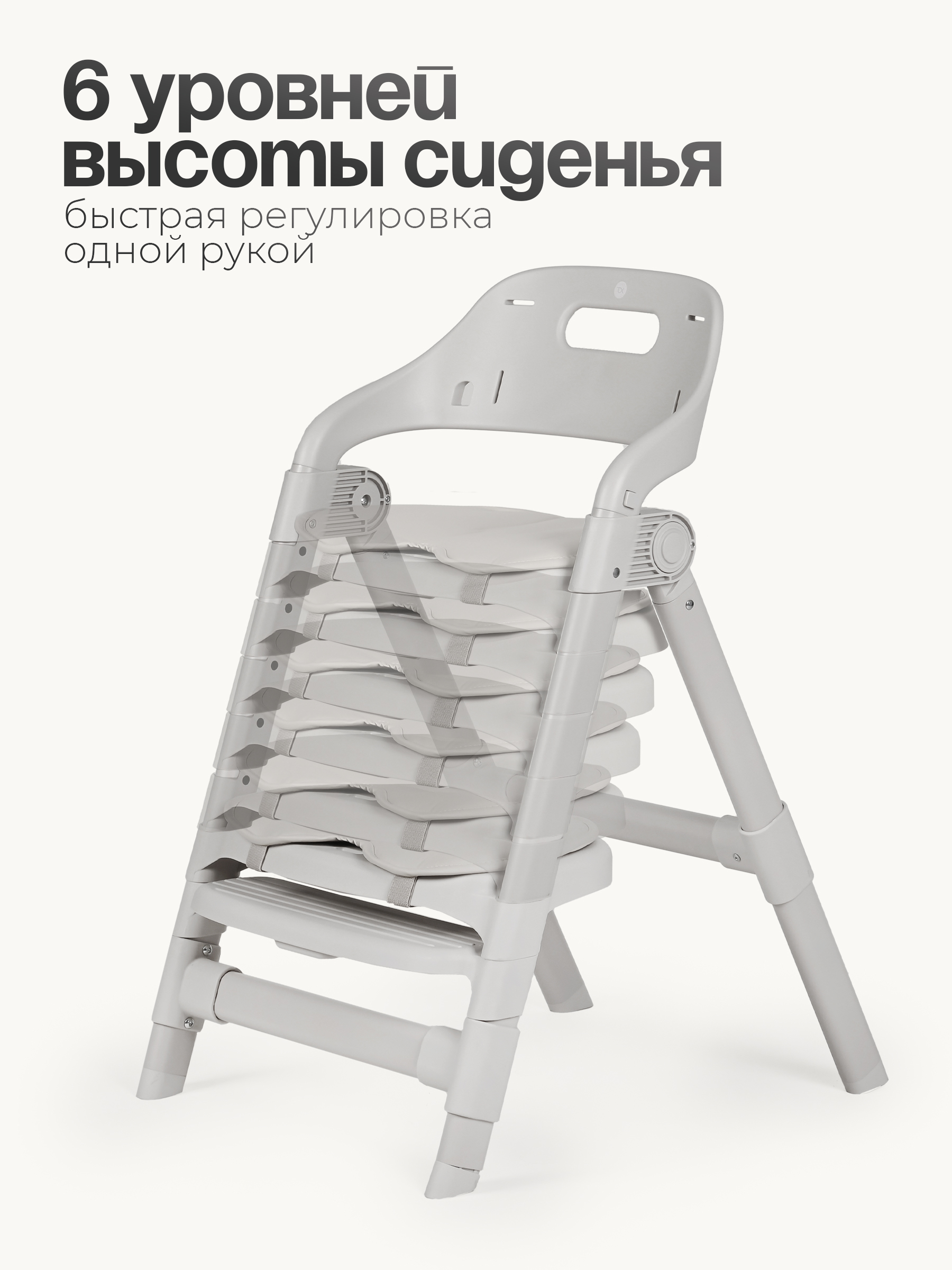 Стульчик для кормления Tomix Cindy серый - фото 4