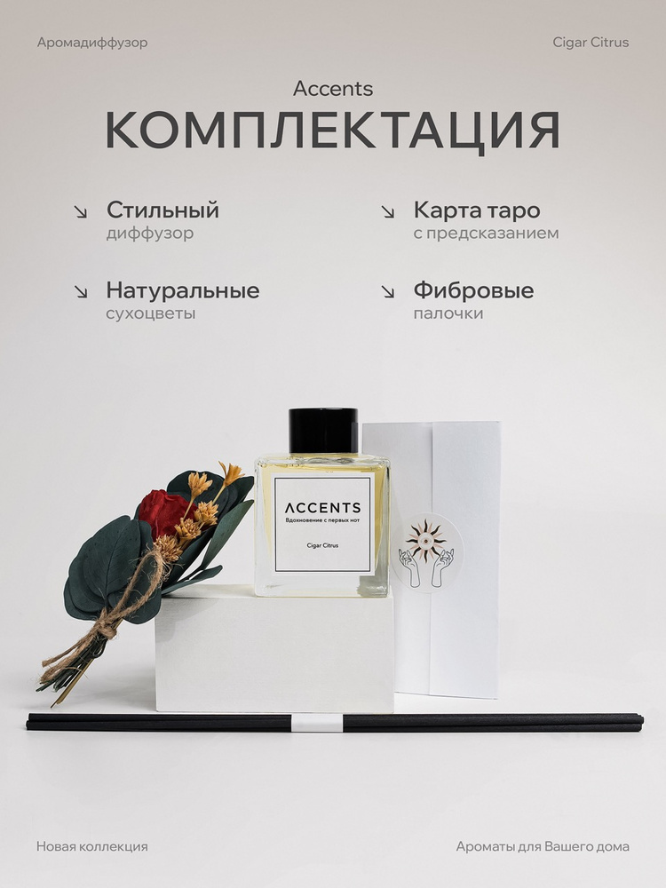 Диффузор с сухоцветами в Премиум тубусе Accents Cigar Citrus - фото 3