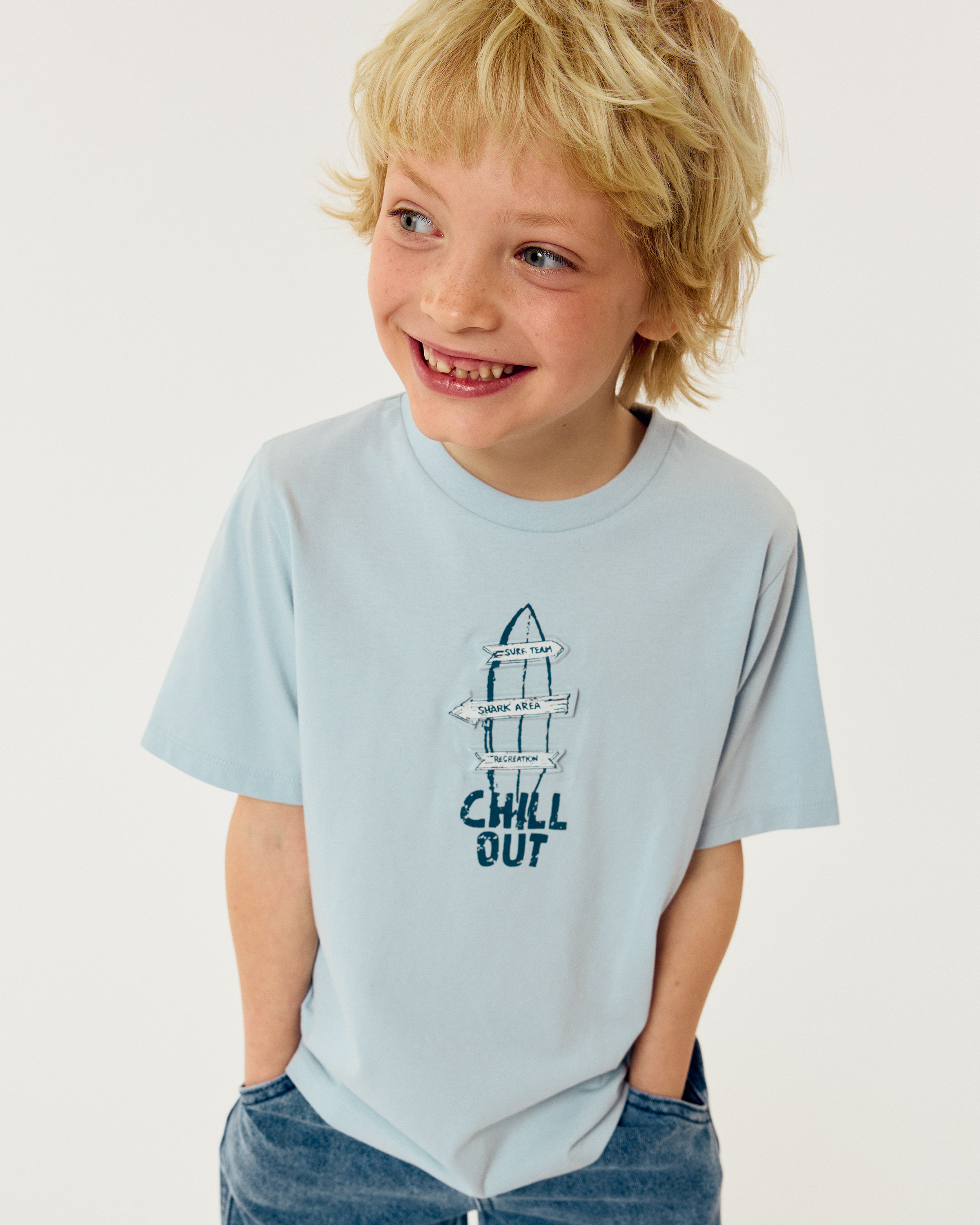 Изображение товара Футболка Futurino 122 голубая 100% хлопок